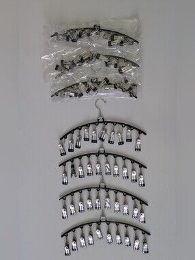 Black & Silver Multi-Clip Hanger for Accessories